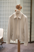 Colombo Ivory Stripe Wool Zip Jacket